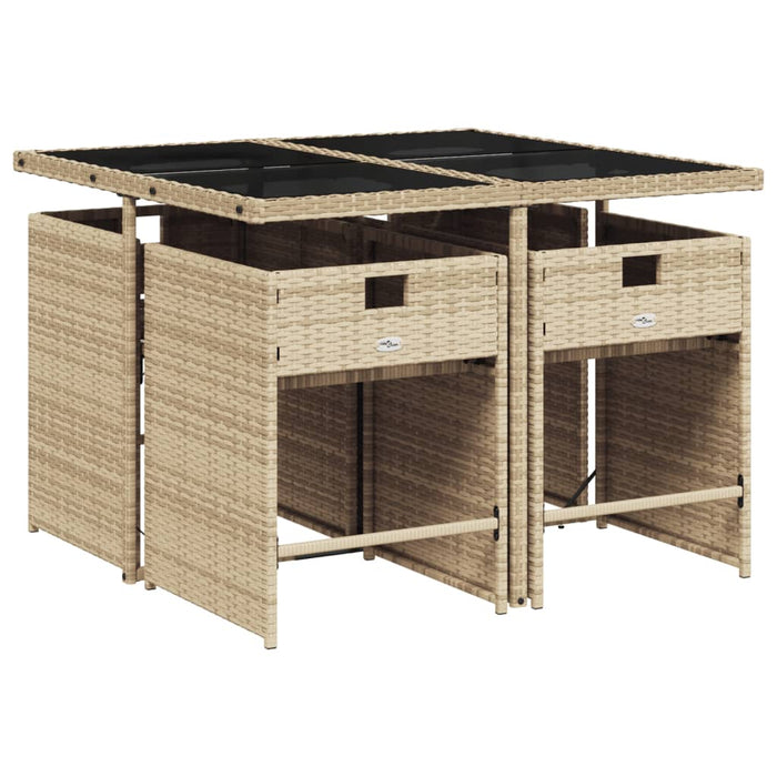 Set mobilier de grădină cu perne, 5 piese, bej, poliratan - WALTI WALTI