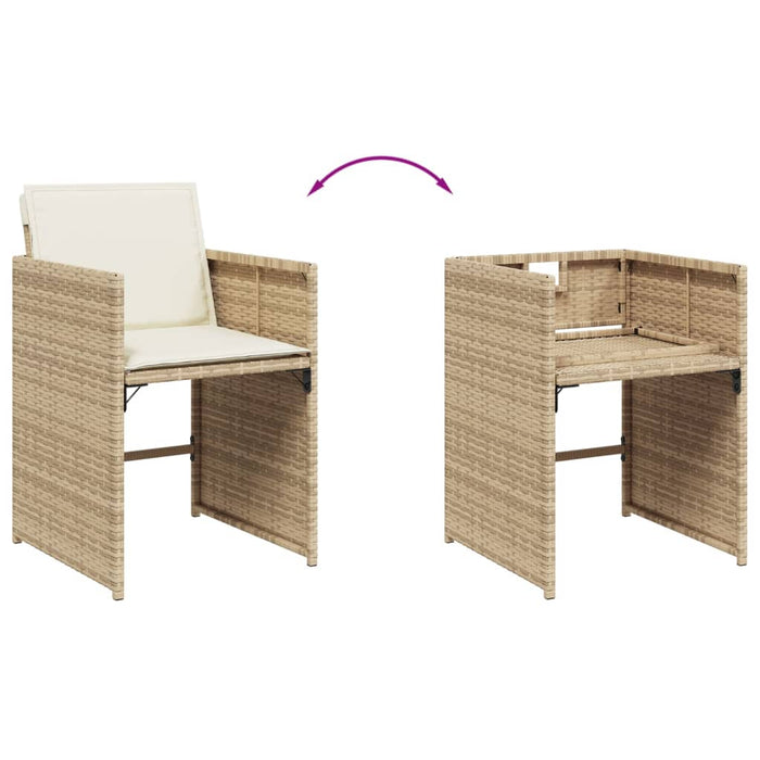 Set mobilier de grădină cu perne, 5 piese, bej, poliratan - WALTI WALTI