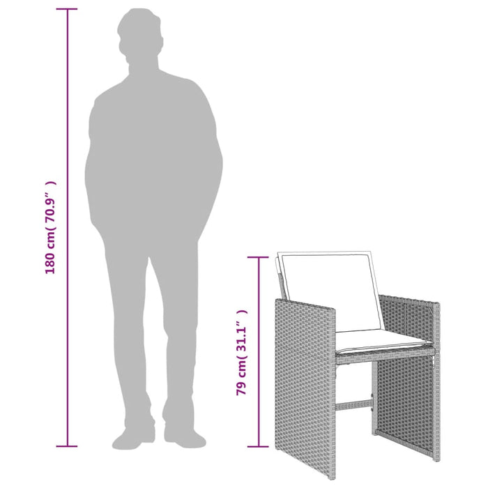 Set mobilier de grădină cu perne, 5 piese gri deschis poliratan - WALTI WALTI