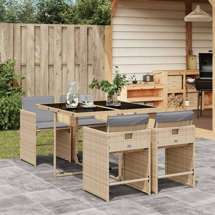 Set mobilier pentru grădină, 5 piese, cu perne, bej, poliratan - WALTI WALTI