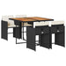 Set mobilier de grădină cu perne, 5 piese, negru, poliratan - WALTI WALTI