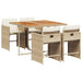 Set mobilier de grădină cu perne, 5 piese, bej, poliratan - WALTI WALTI