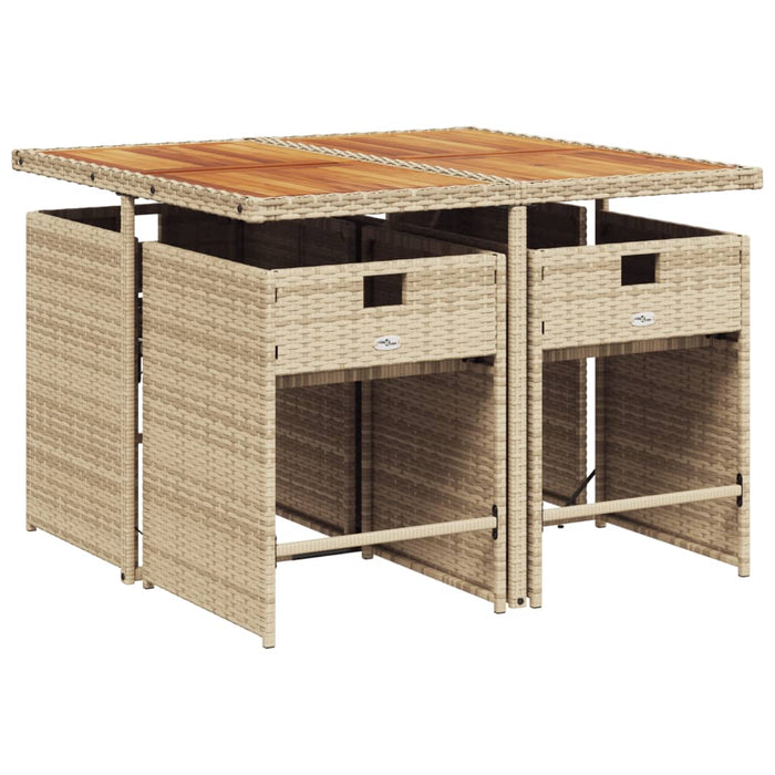 Set mobilier de grădină cu perne, 5 piese, bej, poliratan - WALTI WALTI
