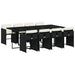 Set mobilier de grădină cu perne, 9 piese, negru, poliratan - WALTI WALTI