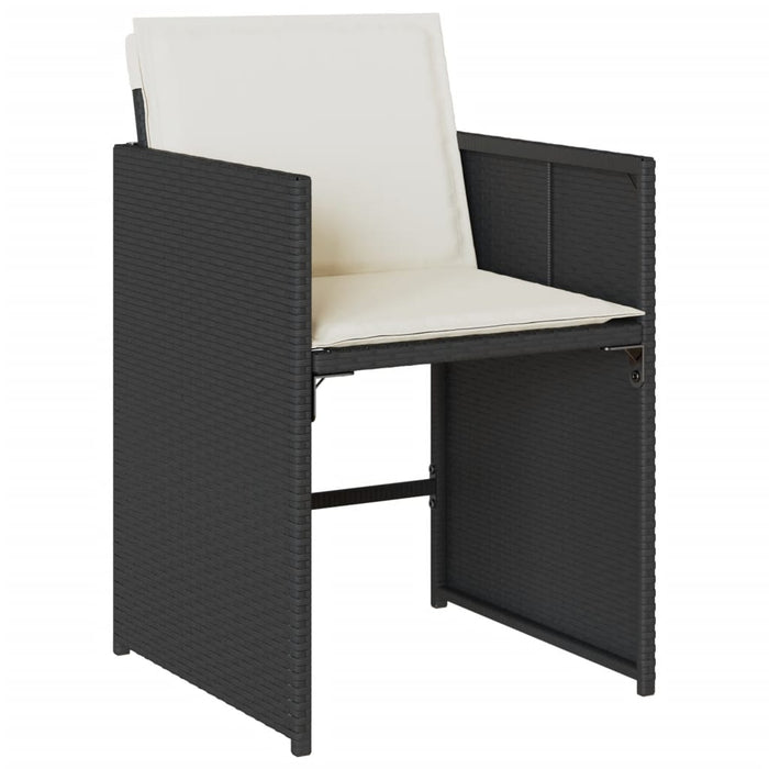 Set mobilier de grădină cu perne, 9 piese, negru, poliratan - WALTI WALTI