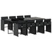 Set mobilier de grădină cu perne, 9 piese, negru, poliratan - WALTI WALTI