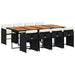 Set mobilier de grădină cu perne, 9 piese, negru, poliratan - WALTI WALTI