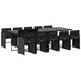 Set mobilier de exterior cu perne, 11 piese, negru, poliratan - WALTI WALTI
