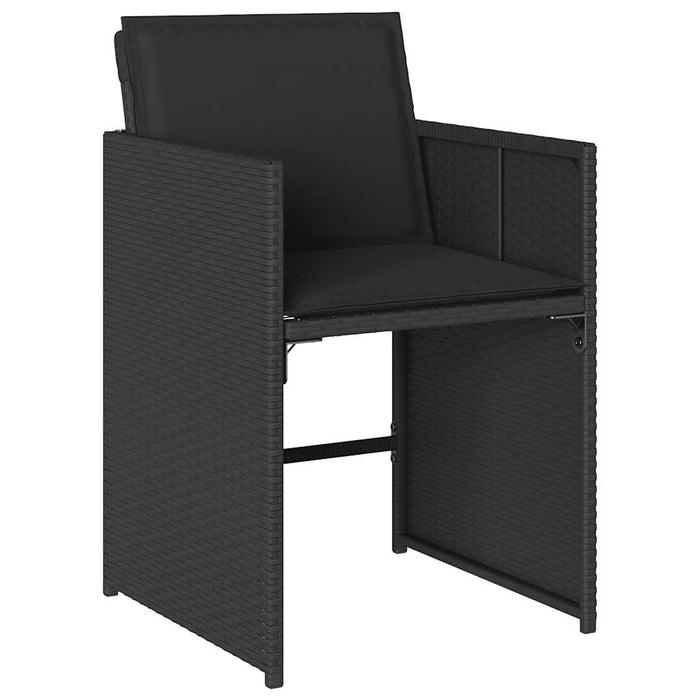 Set mobilier de exterior cu perne, 11 piese, negru, poliratan - WALTI WALTI