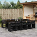 Set mobilier de exterior cu perne, 11 piese, negru, poliratan - WALTI WALTI