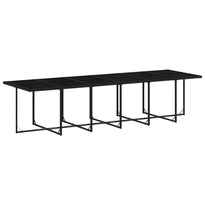 Set mobilier de grădină cu perne, 13 piese, negru, poliratan WALTI