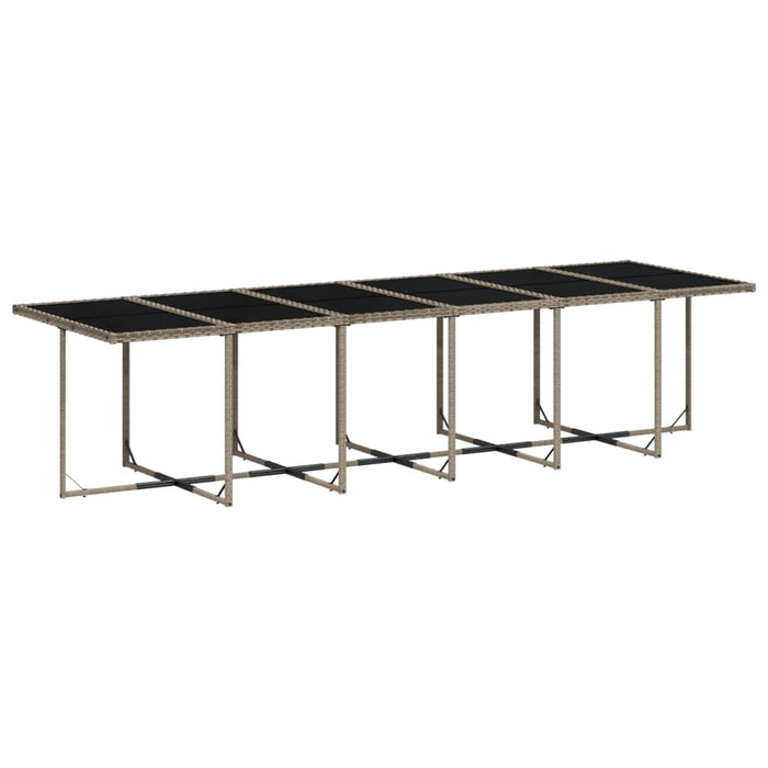 Set mobilier de grădină cu perne, 13 piese, gri, poliratan WALTI