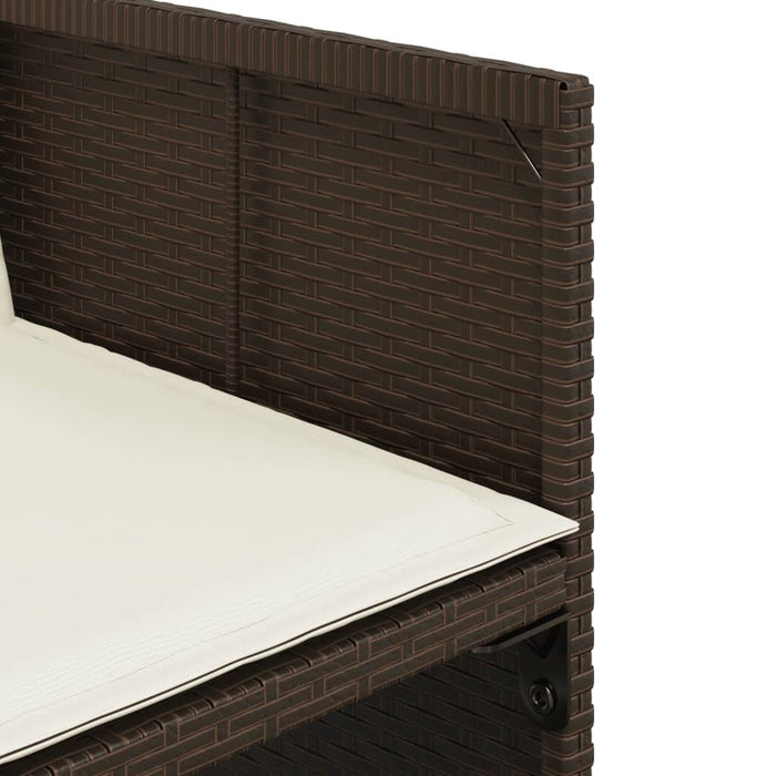 Set mobilier de grădină cu perne, 9 piese, maro, poliratan WALTI
