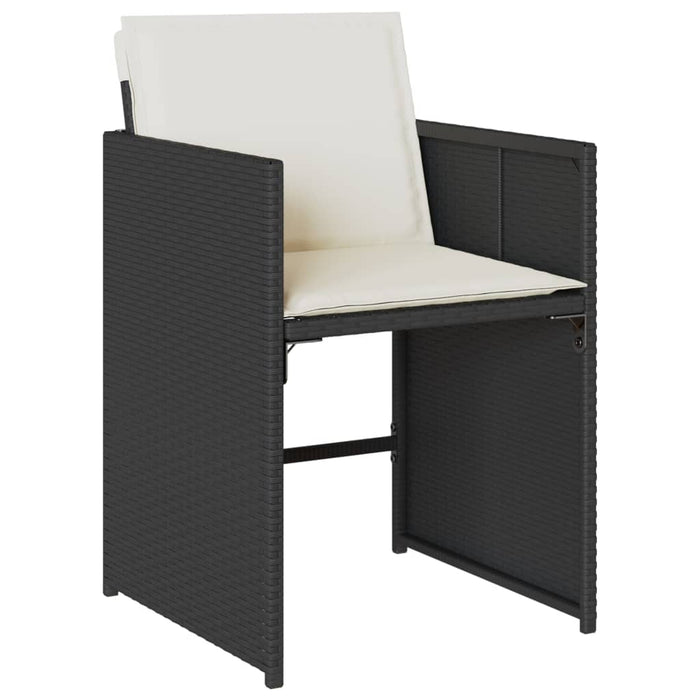 Set mobilier de grădină cu perne, 9 piese, negru, poliratan - WALTI WALTI