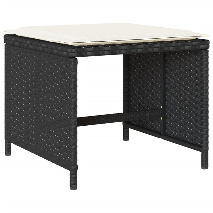 Set mobilier de grădină cu perne, 9 piese, negru, poliratan - WALTI WALTI