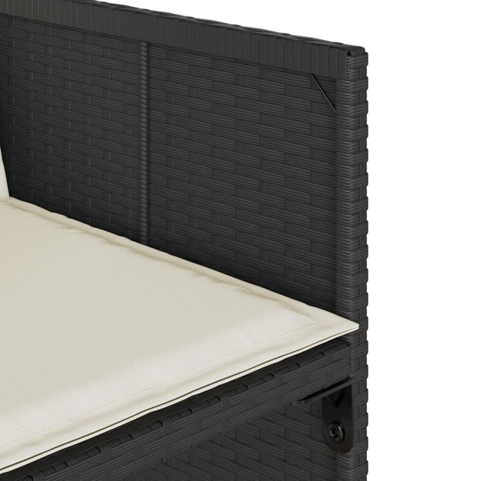 Set mobilier de grădină cu perne, 9 piese, negru, poliratan - WALTI WALTI