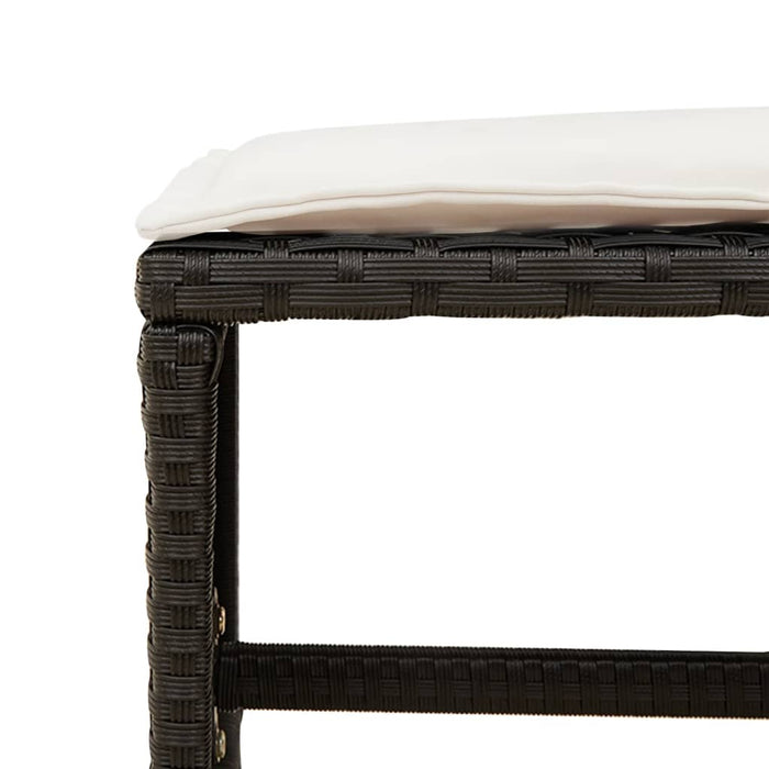Set mobilier de grădină cu perne, 9 piese, negru, poliratan - WALTI WALTI