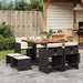 Set mobilier de grădină cu perne, 9 piese, negru, poliratan - WALTI WALTI