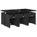 Set mobilier de exterior cu perne, 11 piese, negru, poliratan - WALTI WALTI
