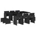 Set mobilier de exterior cu perne, 11 piese, negru, poliratan - WALTI WALTI