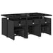 Set mobilier de exterior cu perne, 11 piese, negru, poliratan - WALTI WALTI