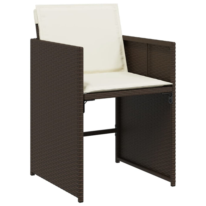 Set mobilier de grădină cu perne, 11 piese, maro, poliratan - WALTI WALTI