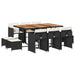 Set mobilier de exterior cu perne, 11 piese, negru, poliratan - WALTI WALTI