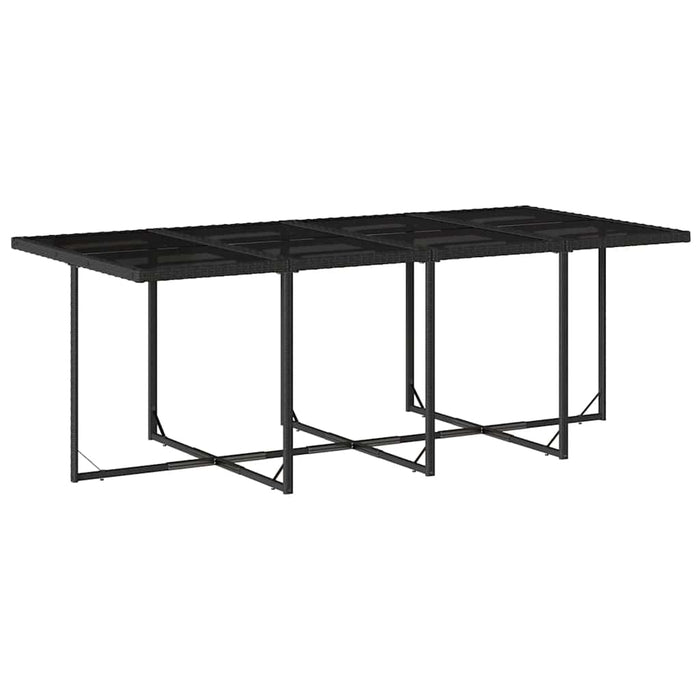 Set mobilier de grădină cu perne, 13 piese, negru, poliratan WALTI