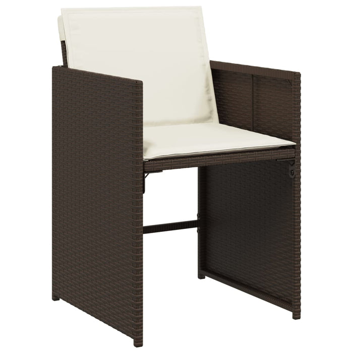 Set mobilier de grădină, 13 piese, maro, cu perne, poliratan WALTI
