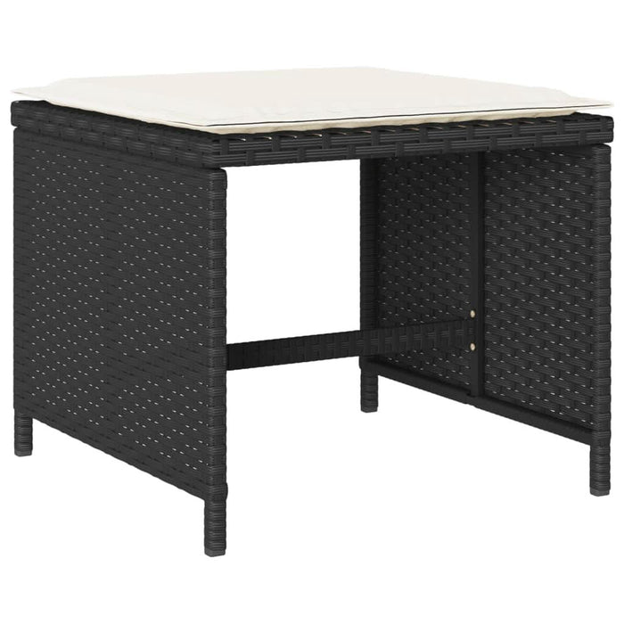 Set mobilier de grădină cu perne, 15 piese, negru, poliratan - WALTI WALTI