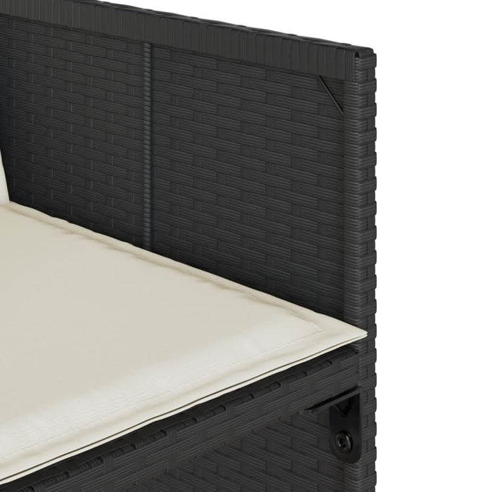 Set mobilier de grădină cu perne, 15 piese, negru, poliratan - WALTI WALTI