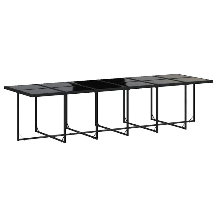 Set mobilier de grădină cu perne, 17 piese, negru, poliratan - WALTI WALTI