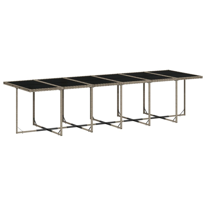 Set mobilier de grădină cu perne, 17 piese, gri, poliratan WALTI