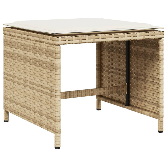 Set mobilier de grădină cu perne, 17 piese, bej, poliratan - WALTI WALTI