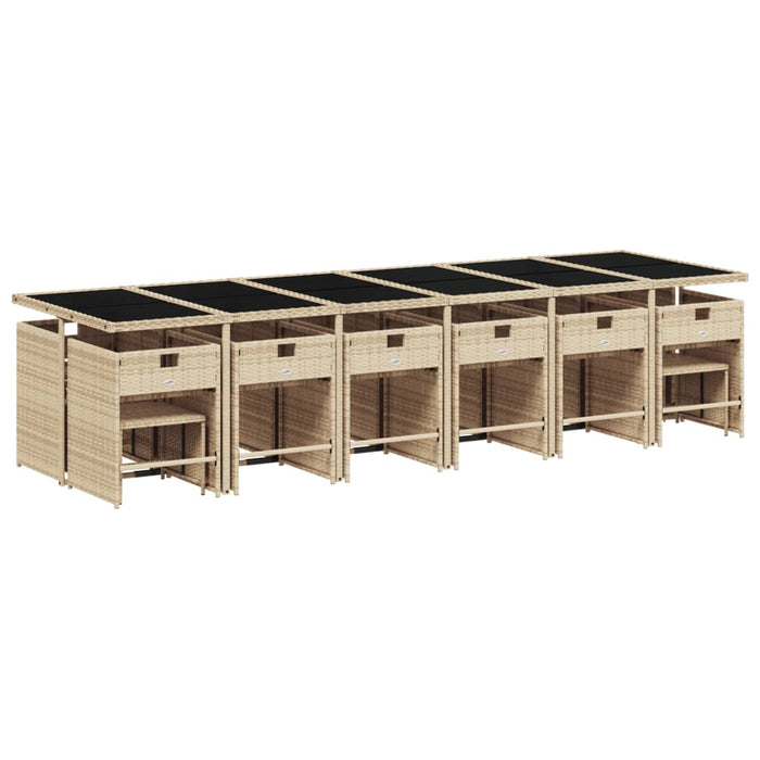Set mobilier de grădină cu perne, 17 piese, bej, poliratan - WALTI WALTI