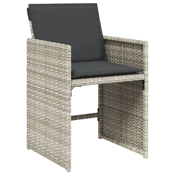 Set mobilier de grădină cu perne 17 piese gri deschis poliratan - WALTI WALTI