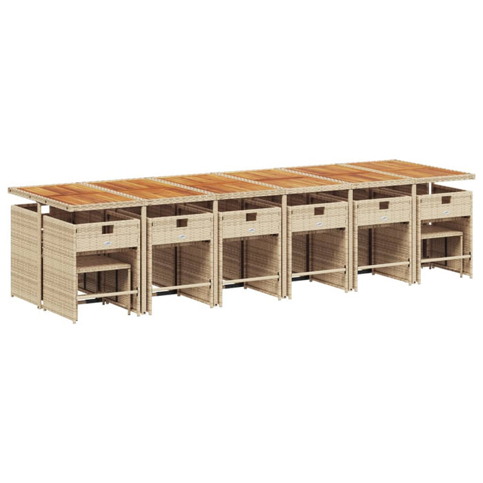 Set mobilier de grădină cu perne, 17 piese, bej, poliratan - WALTI WALTI