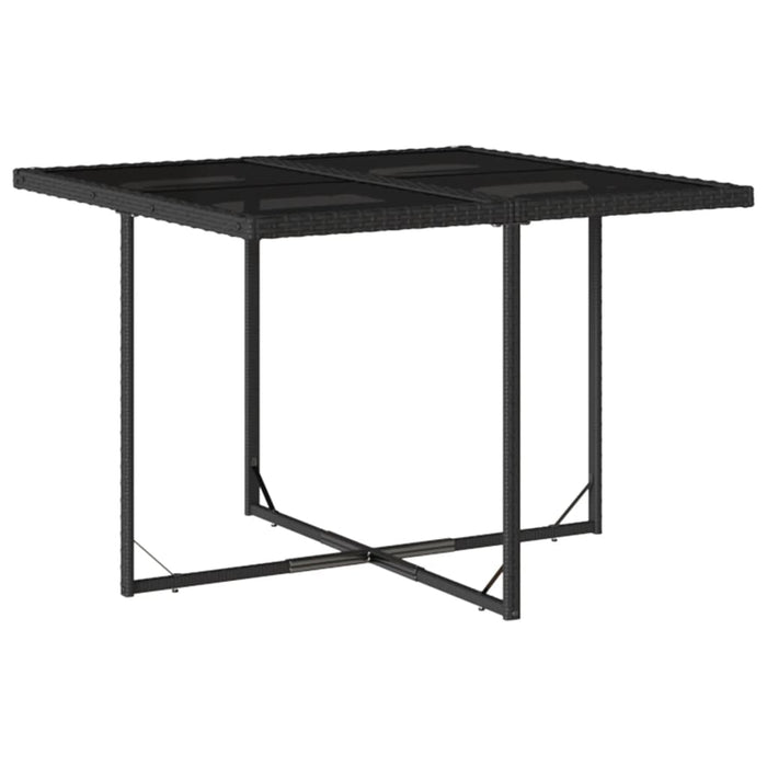 Set mobilier de grădină cu perne, 9 piese, negru, poliratan WALTI