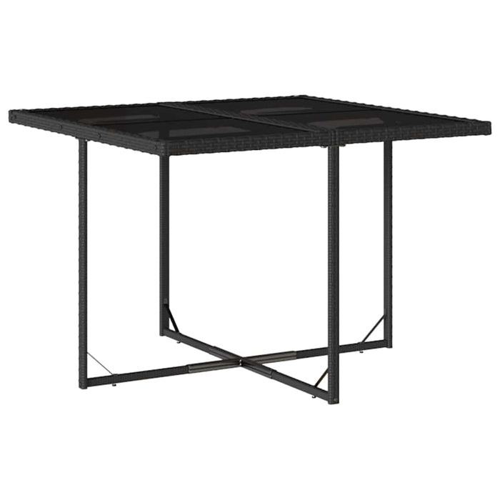 Set mobilier de grădină cu perne, 9 piese, negru, poliratan WALTI