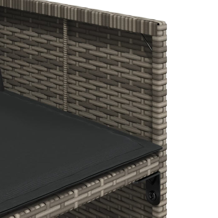 Set mobilier grădină cu perne, 9 piese, gri, poliratan - WALTI WALTI