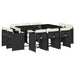 Set mobilier de exterior cu perne, 11 piese, negru, poliratan - WALTI WALTI