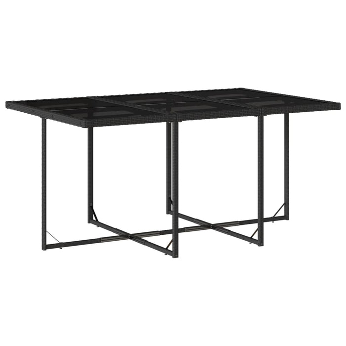 Set mobilier de exterior cu perne, 11 piese, negru, poliratan - WALTI WALTI