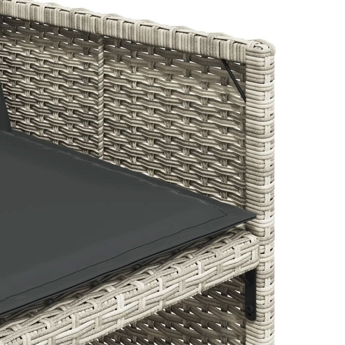 Set mobilier de grădină cu perne 13 piese gri deschis poliratan - WALTI WALTI