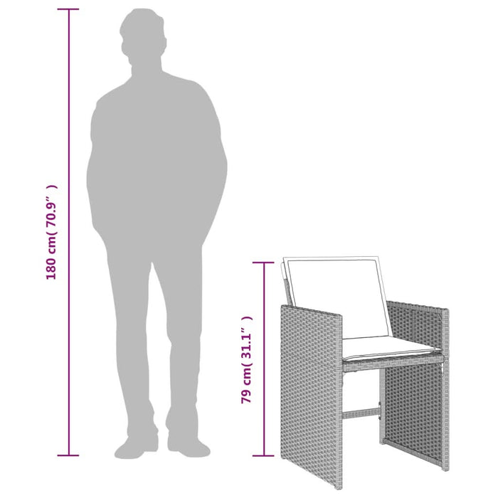 Set mobilier de grădină cu perne 13 piese gri deschis poliratan - WALTI WALTI