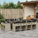 Set mobilier de grădină cu perne 13 piese gri deschis poliratan - WALTI WALTI