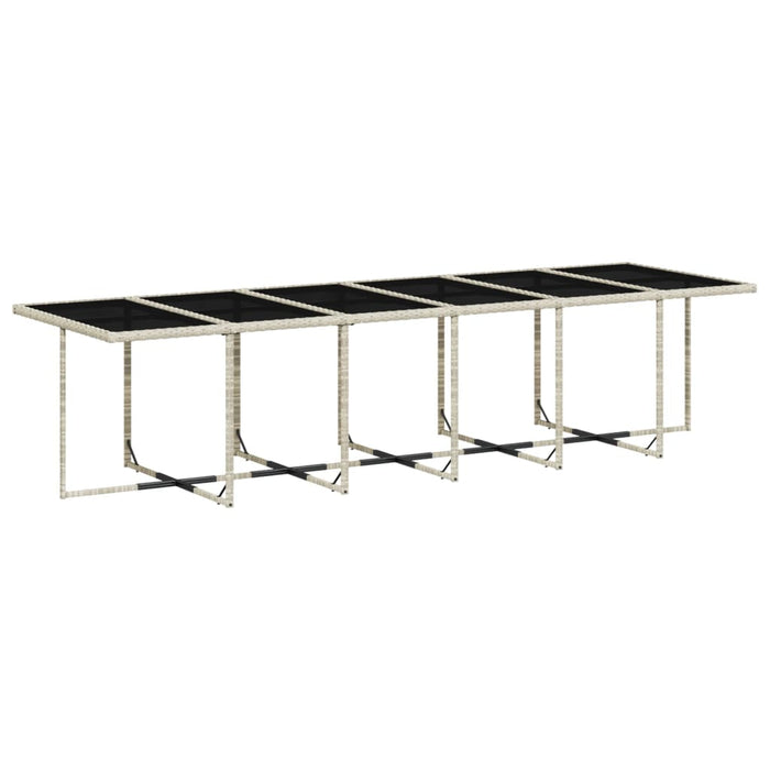 Set mobilier de grădină cu perne 17 piese gri deschis poliratan - WALTI WALTI