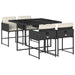 Set mobilier de grădină cu perne, 5 piese, negru, poliratan - WALTI WALTI
