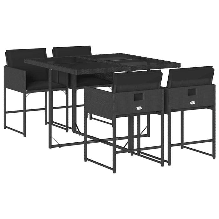 Set mobilier de grădină cu perne, 5 piese, negru, poliratan - WALTI WALTI