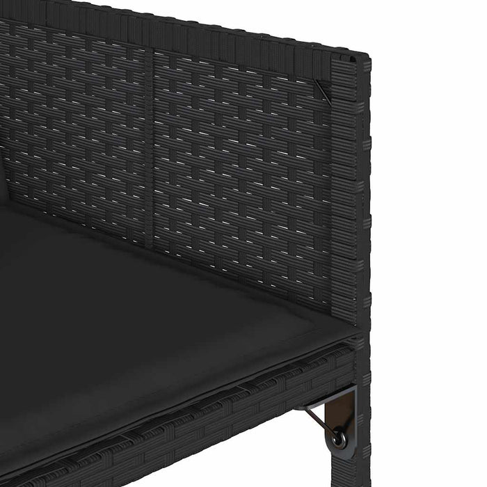 Set mobilier de grădină cu perne, 5 piese, negru, poliratan - WALTI WALTI