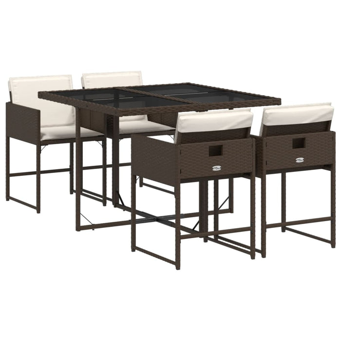 Set mobilier de grădină, 5 piese, cu perne, maro, poliratan - WALTI WALTI